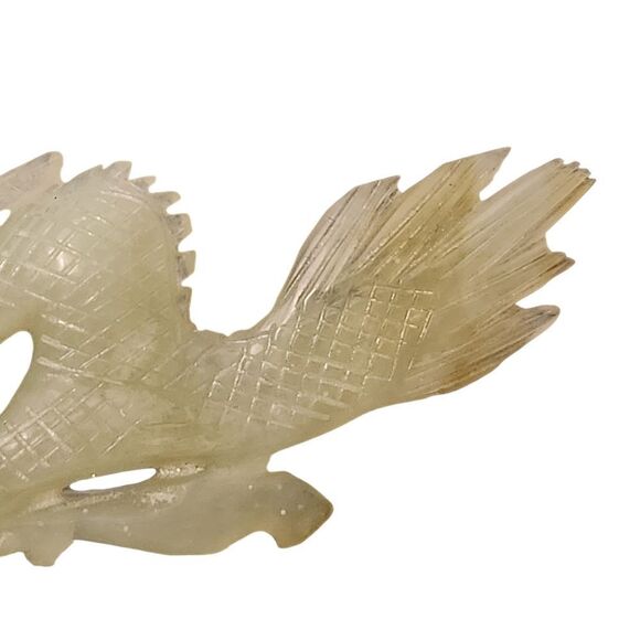 Vintage Jade Jadeite Dragon 5 in Long Green Decorative Figurine Chinese Celadon - Picture 9 of 11